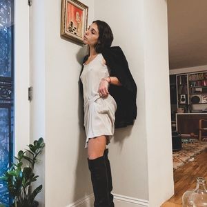 All Saints Light Grey Silk Dress